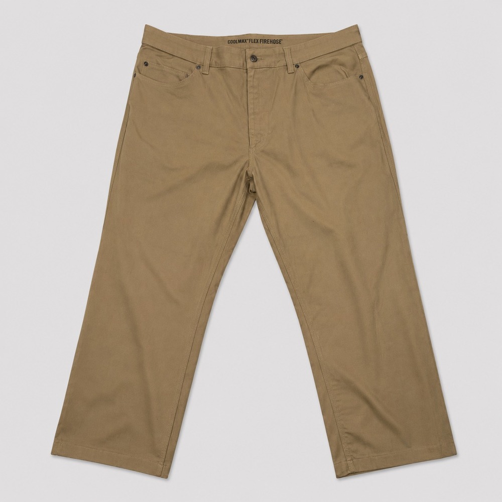 Duluth Trading Fire Hose CoolMax Flex Pants Mens 46x30 Khaki Work Stretch